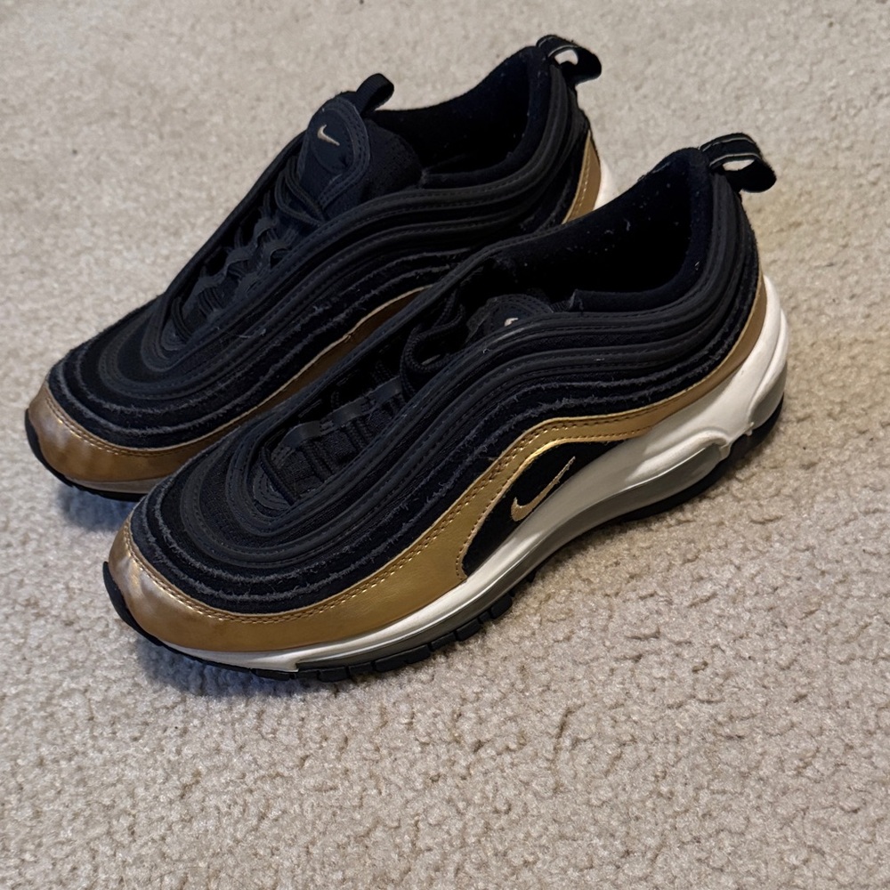 Nike Black and Gold Air Max Sneakers